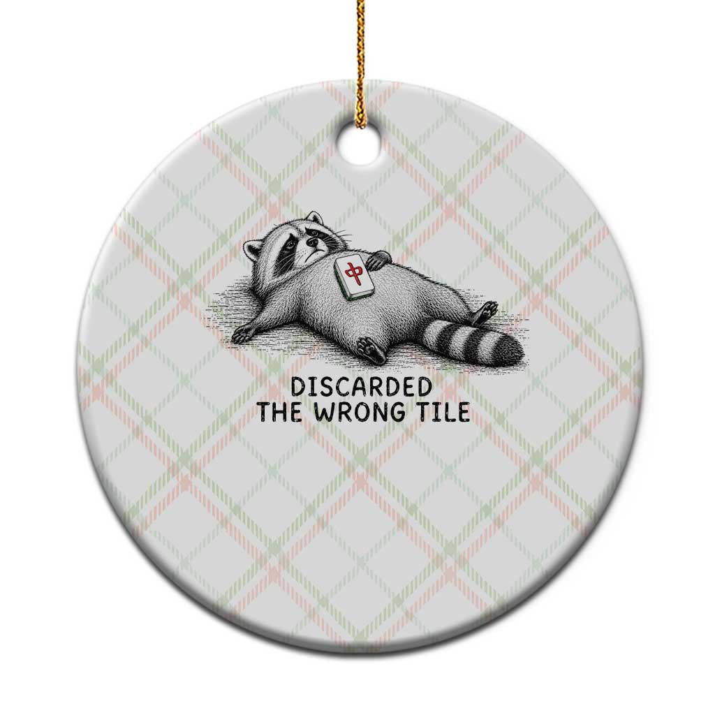 Funny Raccoon Mahjong Lovers Ceramic Ornament Discarded The Wrong Tile TS10 1pc Christmas Plaid Print Your Wear