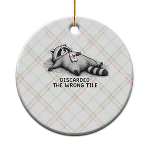Funny Raccoon Mahjong Lovers Ceramic Ornament Discarded The Wrong Tile TS10 1pc Christmas Plaid Print Your Wear
