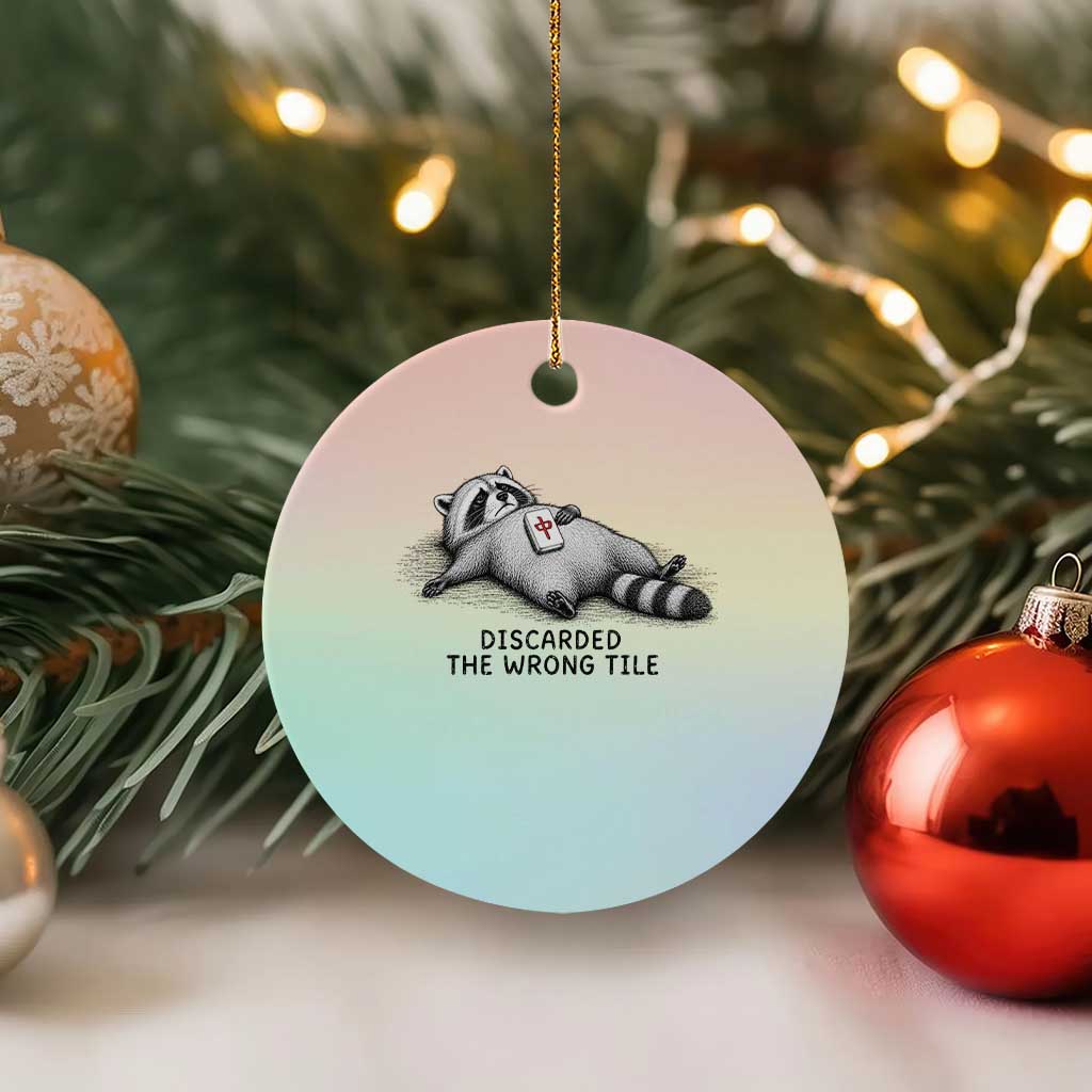 Funny Raccoon Mahjong Lovers Ceramic Ornament Discarded The Wrong Tile TS10 1pc Pastel Print Your Wear