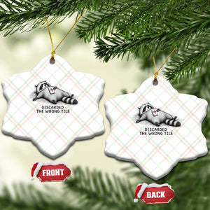 Funny Raccoon Mahjong Lovers Ceramic Ornament Discarded The Wrong Tile TS10 Print Your Wear