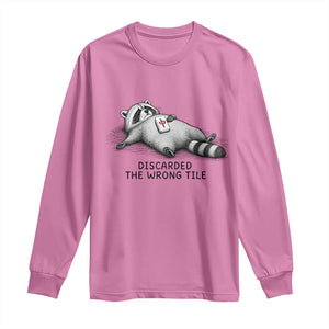 Funny Raccoon Mahjong Lovers Long Sleeve Shirt Discarded The Wrong Tile TS10 Azalea Print Your Wear