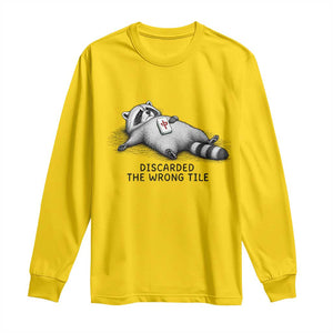 Funny Raccoon Mahjong Lovers Long Sleeve Shirt Discarded The Wrong Tile TS10 Daisy Print Your Wear