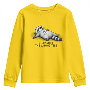 Funny Raccoon Mahjong Lovers Youth Sweatshirt Discarded The Wrong Tile TS10 Daisy Print Your Wear