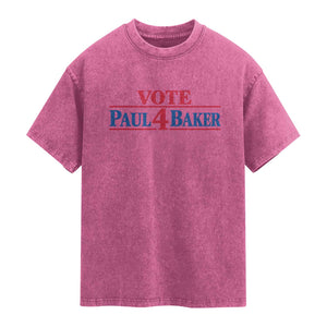 Paul Baker Support Washed Cotton T-Shirt Retro Patriotic
