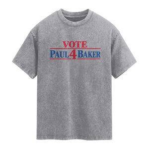 Paul Baker Support Washed Cotton T-Shirt Retro Patriotic