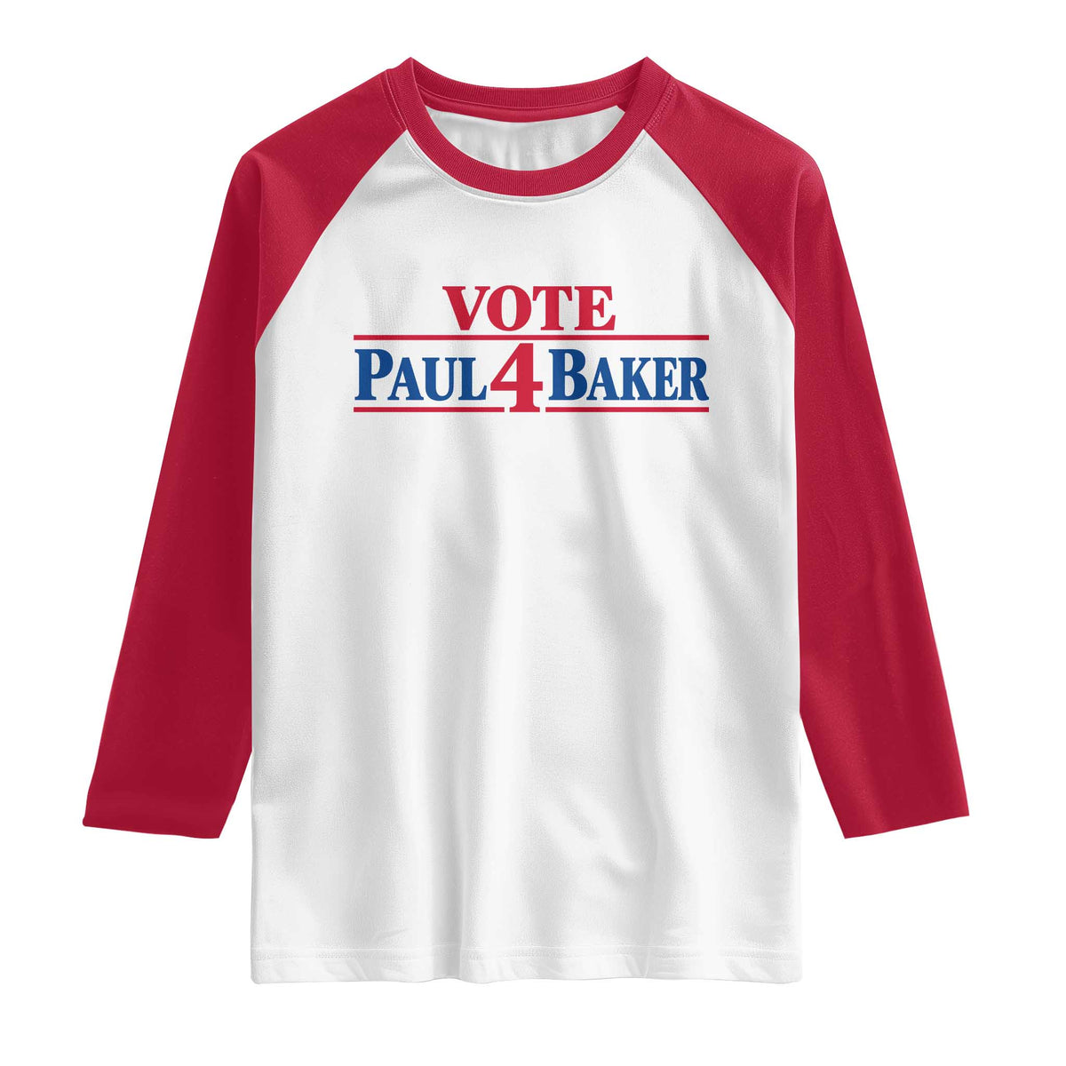 Paul Baker Support Raglan Shirt Retro Patriotic