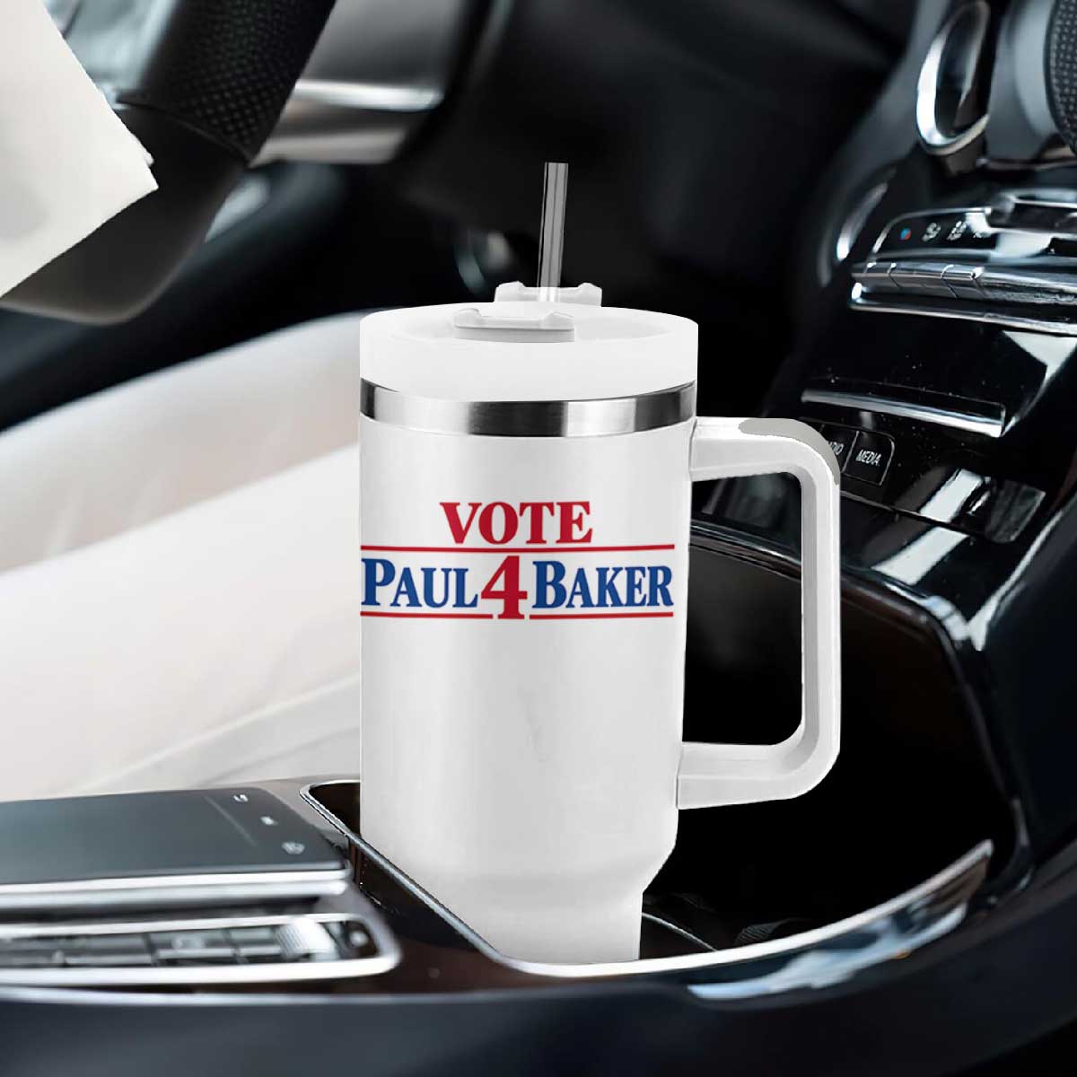 Paul Baker Support Tumbler With Handle Retro Patriotic