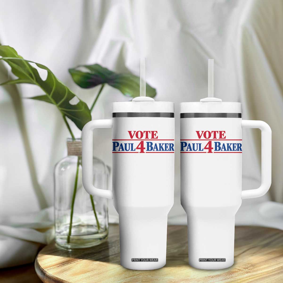 Paul Baker Support Tumbler With Handle Retro Patriotic
