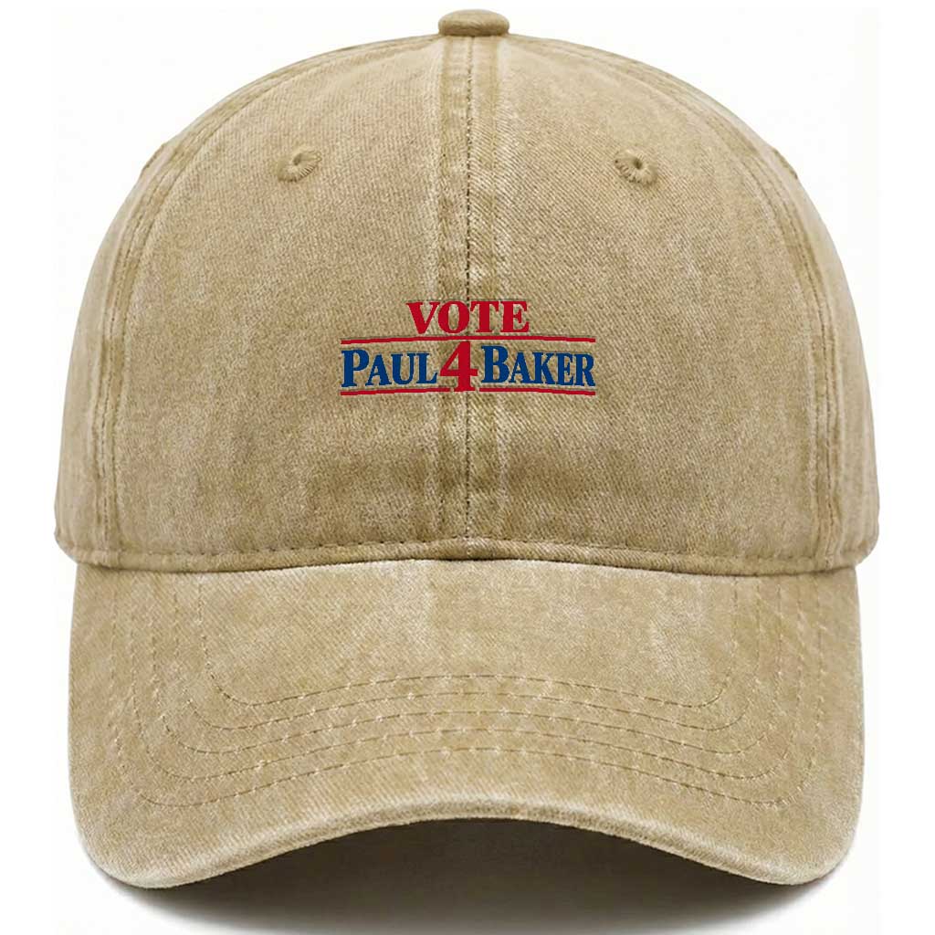Paul Baker Support Washed Cotton Baseball Cap Retro Patriotic