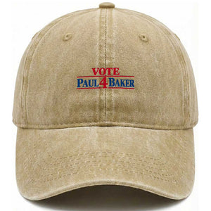 Paul Baker Support Washed Cotton Baseball Cap Retro Patriotic