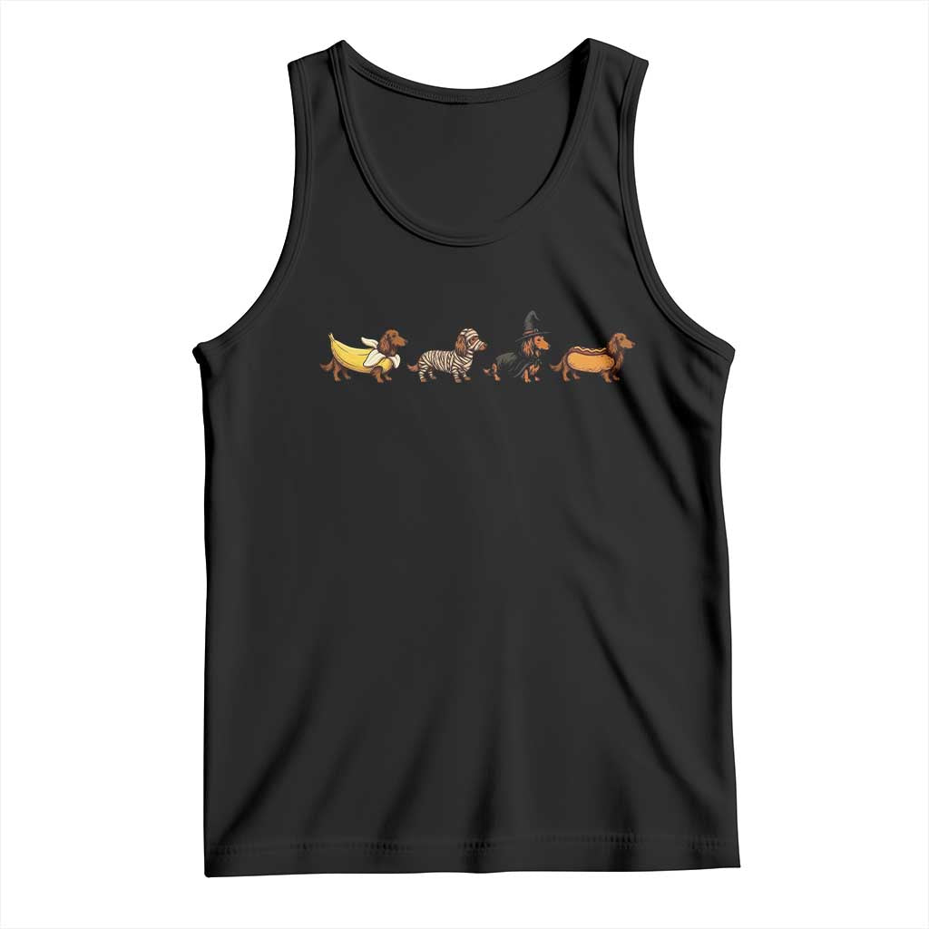 Halloween Dachshund Tank Top Spooky Wiener Dog Costumes Banana Mummy Witch Hotdog