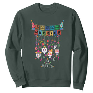 Dia De Los Muertos Funny Day Of The Dead Sweatshirt Hanging Sugar Skull Skulls Halloween TS10 Dark Forest Green Print Your Wear