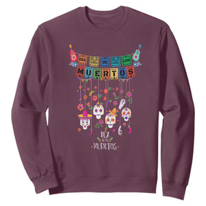 Dia De Los Muertos Funny Day Of The Dead Sweatshirt Hanging Sugar Skull Skulls Halloween TS10 Maroon Print Your Wear