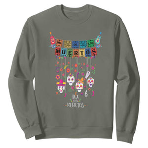 Dia De Los Muertos Funny Day Of The Dead Sweatshirt Hanging Sugar Skull Skulls Halloween TS10 Military Green Print Your Wear