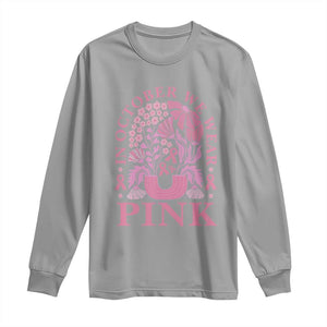 Breast Cancer Awareness Month Long Sleeve Shirt Boho Floral Vintage Floral Pink Ribbon TS10 Sport Gray Print Your Wear