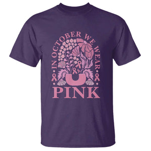 Breast Cancer Awareness Month T Shirt Boho Floral Vintage Floral Pink Ribbon TS10 Purple Print Your Wear