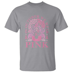 Breast Cancer Awareness Month T Shirt Boho Floral Vintage Floral Pink Ribbon TS10 Sport Gray Print Your Wear