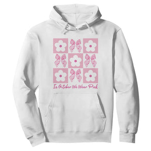 Breast Cancer Awareness Month Hoodie In October We Wear Pink Coquette Bow Boho Floral Gift For Mom TS10 White Print Your Wear