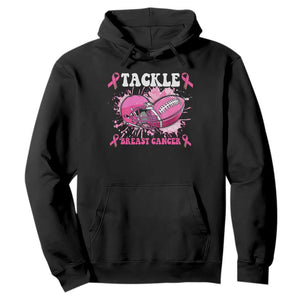 Tackle Football Breast Cancer Awareness Hoodie Pink Ribbon Boys Kid TS10 Black Print Your Wear