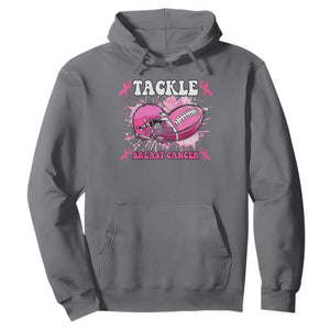 Tackle Football Breast Cancer Awareness Hoodie Pink Ribbon Boys Kid TS10 Charcoal Print Your Wear