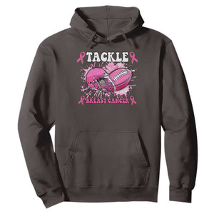 Tackle Football Breast Cancer Awareness Hoodie Pink Ribbon Boys Kid TS10 Dark Chocolate Print Your Wear