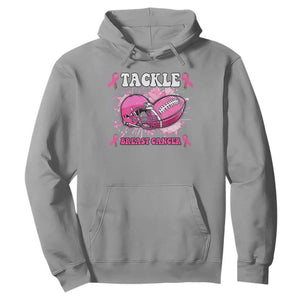 Tackle Football Breast Cancer Awareness Hoodie Pink Ribbon Boys Kid TS10 Sport Gray Print Your Wear