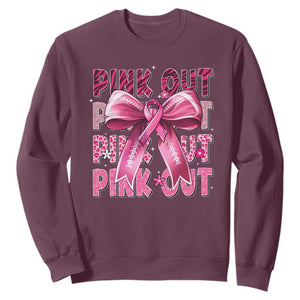 Football Pink Out Breast Cancer Awareness Sweatshirt Coquette Football TS10 Maroon Print Your Wear