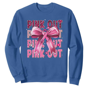 Football Pink Out Breast Cancer Awareness Sweatshirt Coquette Football TS10 Royal Blue Print Your Wear