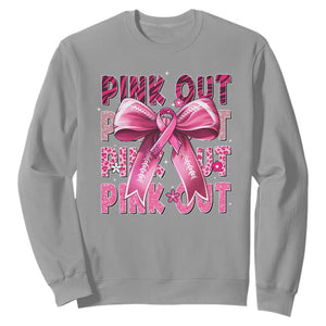 Football Pink Out Breast Cancer Awareness Sweatshirt Coquette Football TS10 Sport Gray Print Your Wear