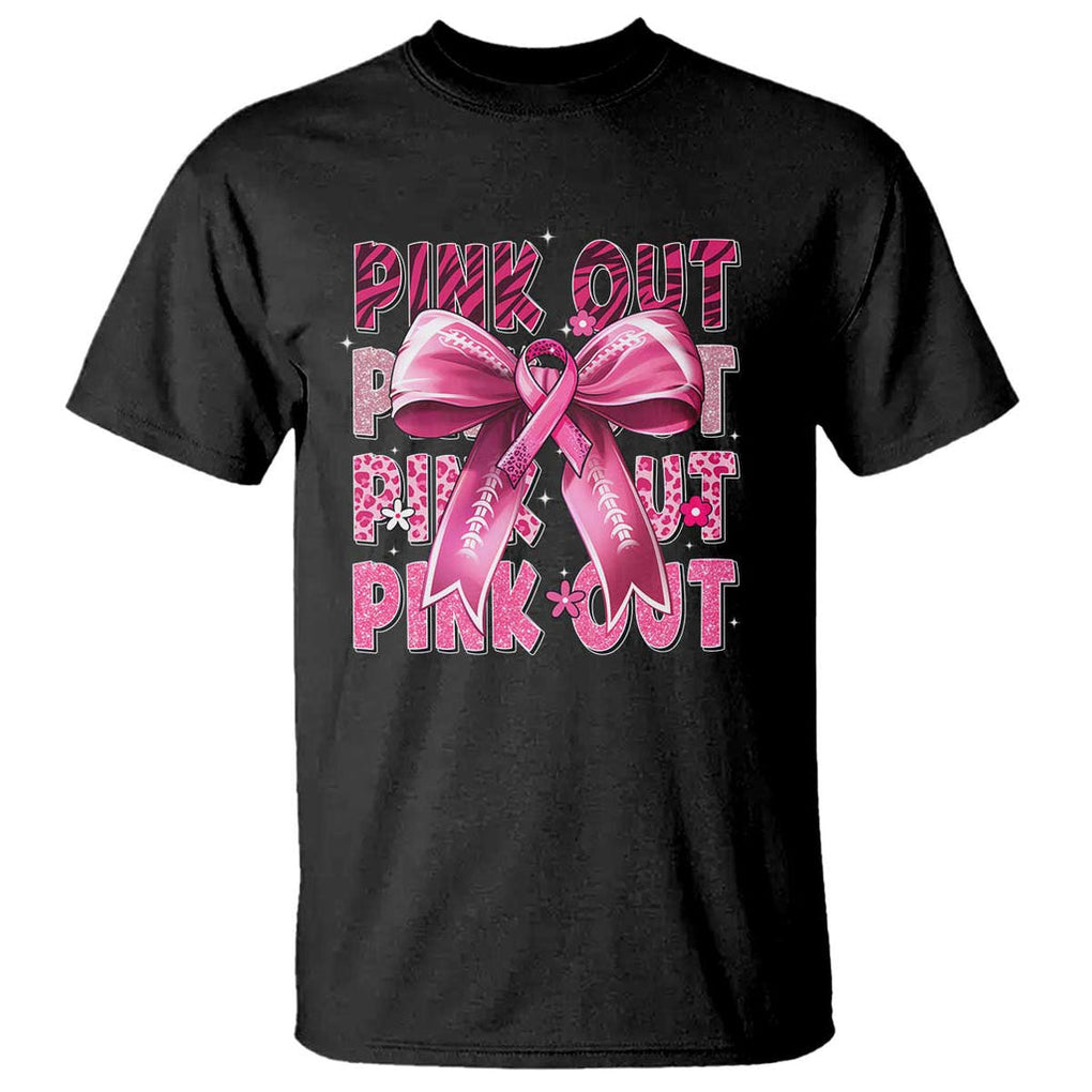 Football Pink Out Breast Cancer Awareness T Shirt Coquette Football TS10 Black Print Your Wear