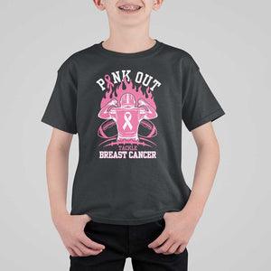 Tackle Football Breast Cancer Awareness T Shirt For Kid Pink Out Ribbon TS10 Black Print Your Wear