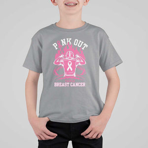 Tackle Football Breast Cancer Awareness T Shirt For Kid Pink Out Ribbon TS10 Sport Gray Print Your Wear