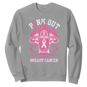 Tackle Football Breast Cancer Awareness Sweatshirt Pink Out Ribbon TS10 Sport Gray Print Your Wear