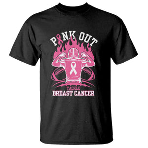 Tackle Football Breast Cancer Awareness T Shirt Pink Out Ribbon TS10 Black Print Your Wear