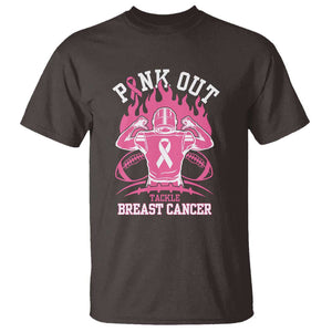 Tackle Football Breast Cancer Awareness T Shirt Pink Out Ribbon TS10 Dark Chocolate Print Your Wear