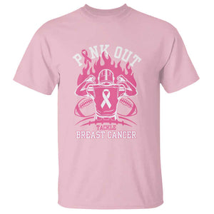 Tackle Football Breast Cancer Awareness T Shirt Pink Out Ribbon TS10 Light Pink Print Your Wear