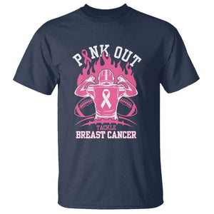 Tackle Football Breast Cancer Awareness T Shirt Pink Out Ribbon TS10 Navy Print Your Wear