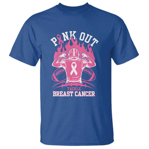 Tackle Football Breast Cancer Awareness T Shirt Pink Out Ribbon TS10 Royal Blue Print Your Wear