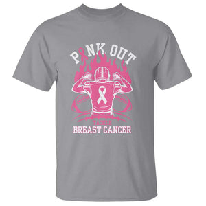 Tackle Football Breast Cancer Awareness T Shirt Pink Out Ribbon TS10 Sport Gray Print Your Wear