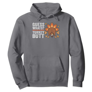 Funny Thanksgiving Hoodie Guess What Turkey Butt Retro TS10 Charcoal Print Your Wear