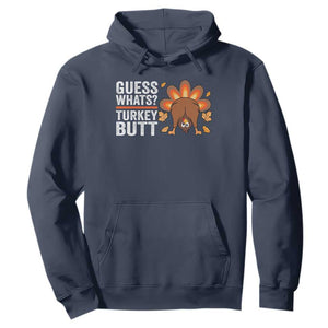 Funny Thanksgiving Hoodie Guess What Turkey Butt Retro TS10 Navy Print Your Wear