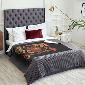 Thanksgiving Turkey Throw Blanket Retro Boho Floral Fall TS10 Print Your Wear