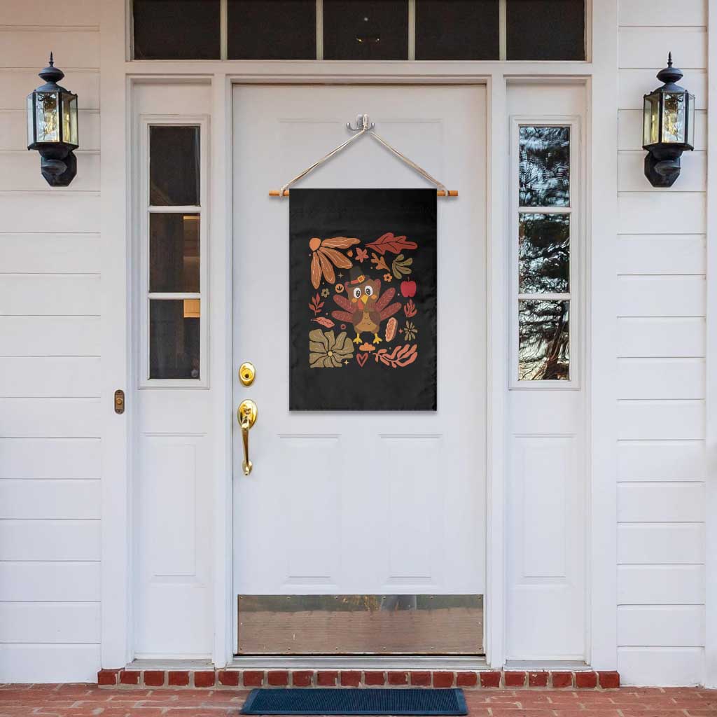 Thanksgiving Turkey Garden Flag Retro Boho Floral Fall TS10 Print Your Wear