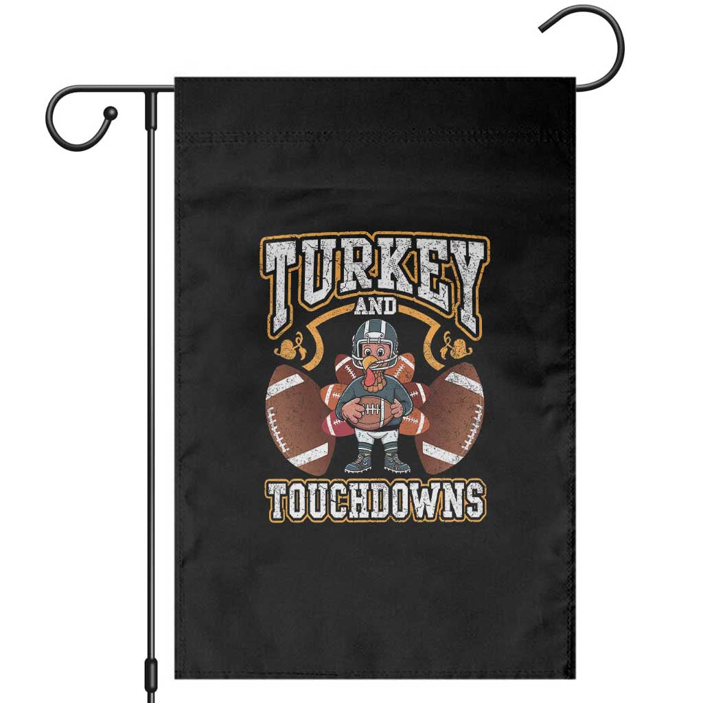 Thanksgiving Turkey And Touchdowns Football Garden Flag Game Day TS10 Black Print Your Wear