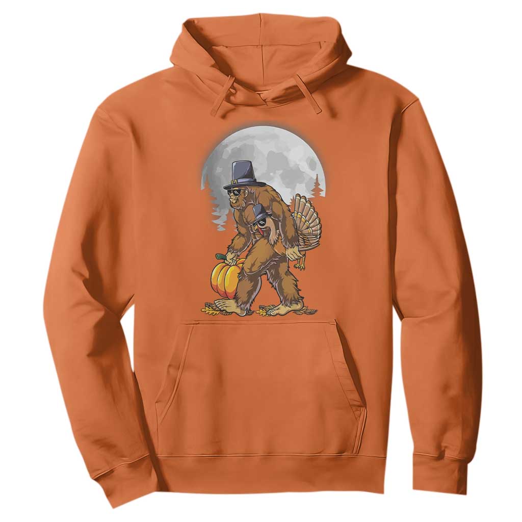 Bigfoot Pilgrim Turkey Pumpkin Thanksgiving Day Hoodie Sasquatch TS10 Orange Print Your Wear