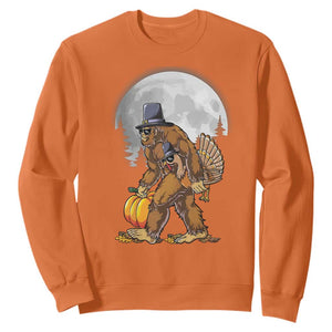 Bigfoot Pilgrim Turkey Pumpkin Thanksgiving Day Sweatshirt Sasquatch TS10 Orange Print Your Wear