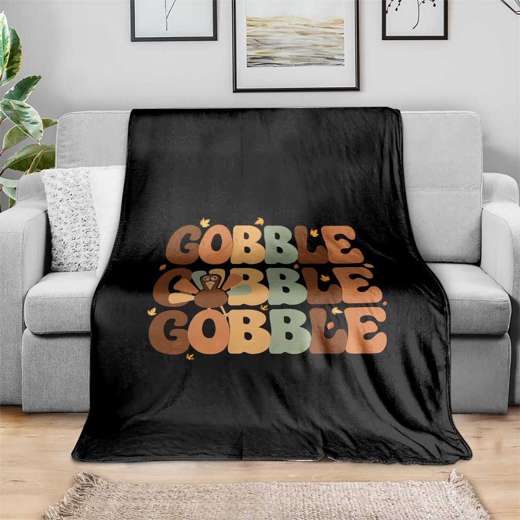 Thanksgiving Gobble Throw Blanket Fall Turkey Thankful Vibes TS10 Print Your Wear