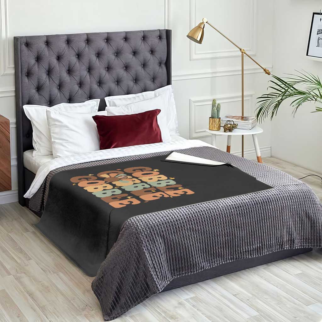 Thanksgiving Gobble Throw Blanket Fall Turkey Thankful Vibes TS10 Print Your Wear