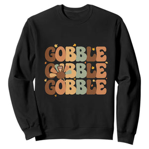 Thanksgiving Gobble Sweatshirt Fall Turkey Thankful Vibes TS10 Black Print Your Wear