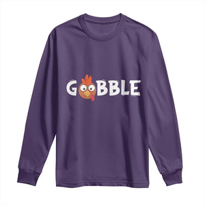 Funny Thanksgiving Turkey Long Sleeve Shirt Gobble Family Fall Autumn Season TS10 Purple Print Your Wear